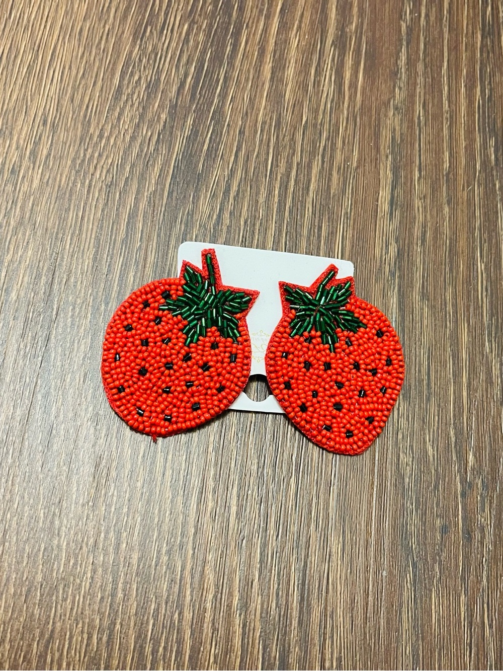 Red Strawberry Beaded earrings